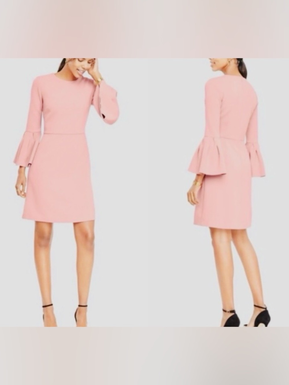ANN TAYLOR, Bell Sleeve Pink Shift Dress, Size 6